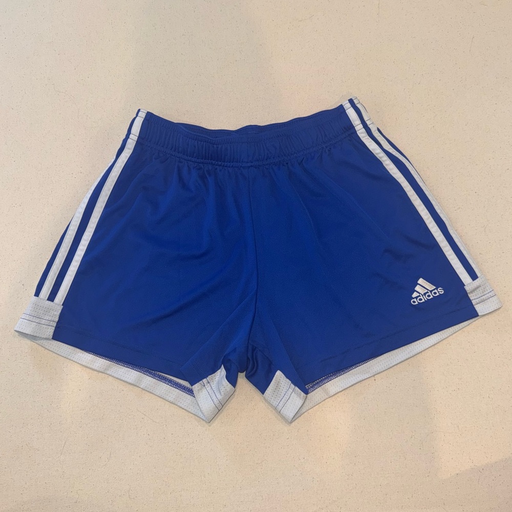 Adidas Blue and White Athletic Shorts Lightweight Design